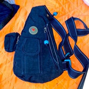 Rolling Roncato Utility Sling Bag/Backpack Unisex Navy Small Nylon Vintage (I)